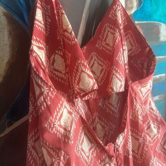 Zara Red Diamond Pattern Jumpsuit M - Picture 11 of 15